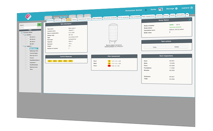 RBIT360 screen image tank definition for a vertical tank